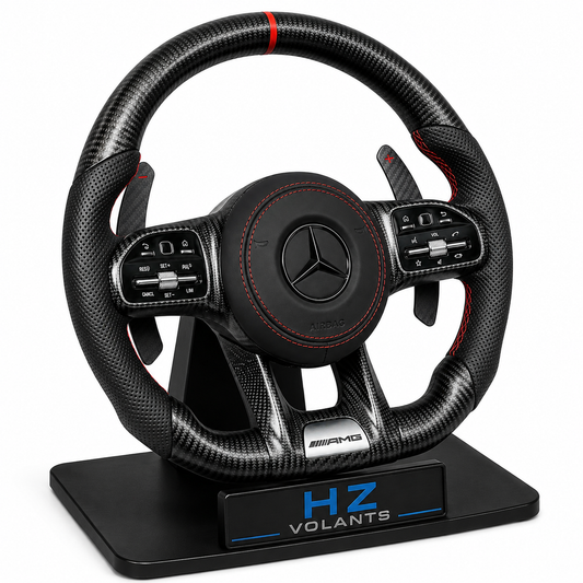 Volant Mercedes-AMG Performance Carbone & Cuir avec Repère 12H – Design Sport Premium