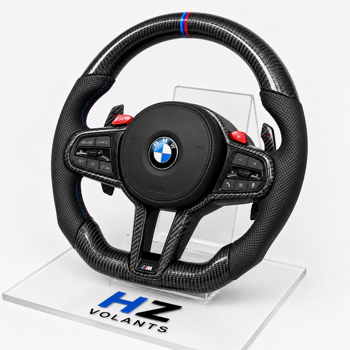Volante BMW M Performance de Carbono y Cuero con Botones M1 / M2 – Compatible G20 / G30 / G10