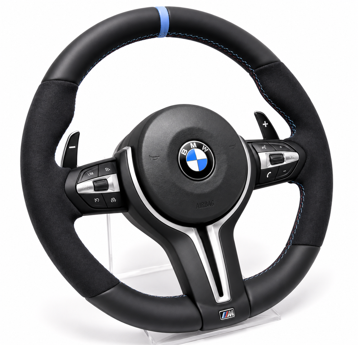 Volant BMW M Sport Multifonctions en Cuir & Alcantara Premium – Compatible Série E & Modèles F