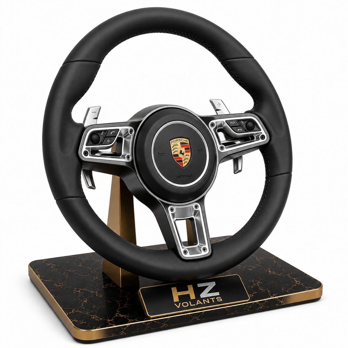 Volant Porsche 911 Multifonctions Sport – 3 Boutons – Finition Aluminium