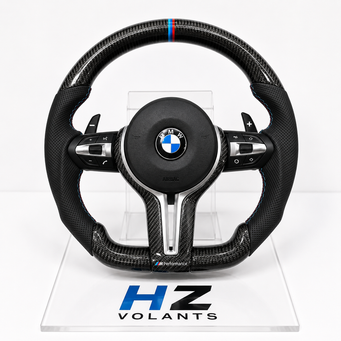 Volant BMW M Performance Alcantara / Carbone Méplat – Compatible Série E & Modèles M