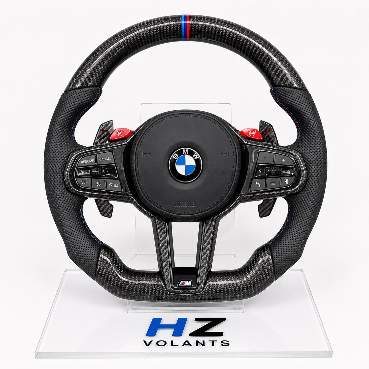 Volante BMW M Performance de Carbono y Cuero con Botones M1 / M2 – Compatible G20 / G30 / G10