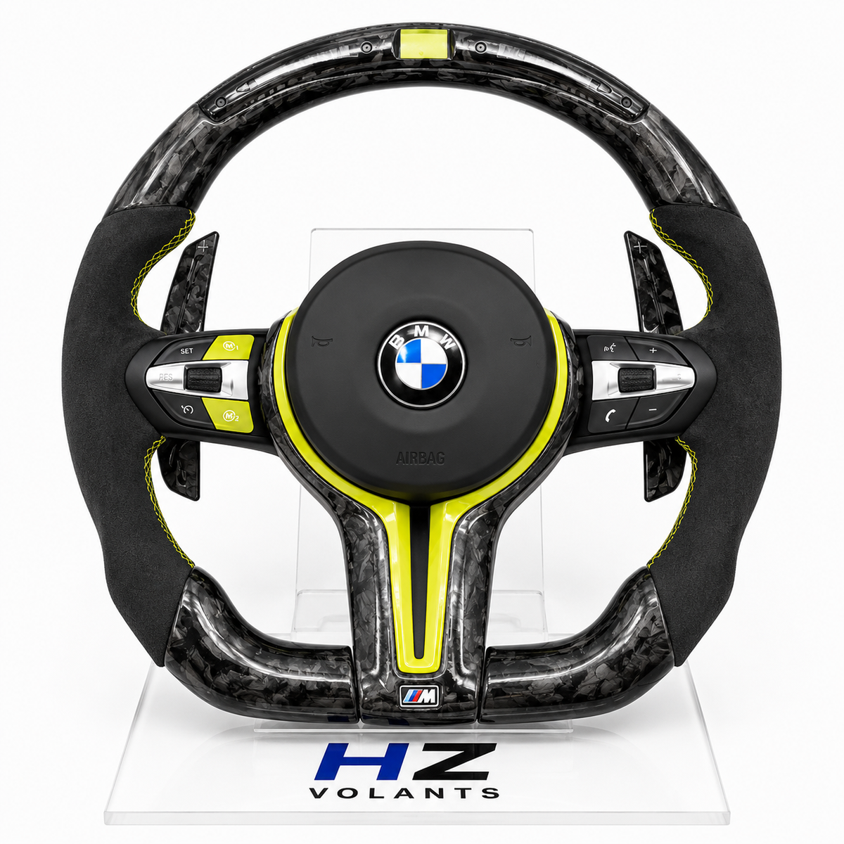 Volante BMW M Performance de Carbono Forjado y Alcantara con Inserciones Racing – Serie F
