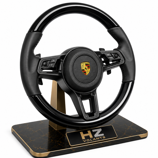 Volant Porsche 911 Multifonctions – 3 Boutons – Finition Gloss & Cuir Premium