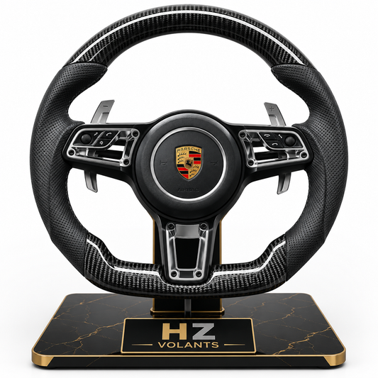 Volant Porsche 911 Riveté – 3 Boutons – Carbone & Cuir Performance
