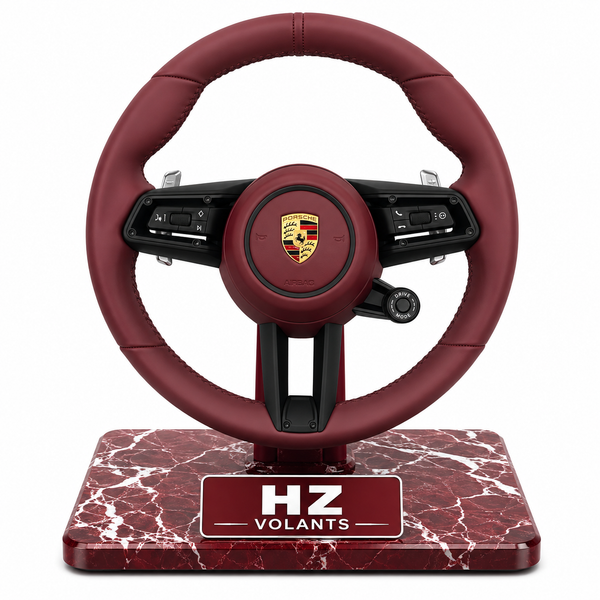 Volant Porsche 992 Cuir Rouge Multifonction avec Drive Mode