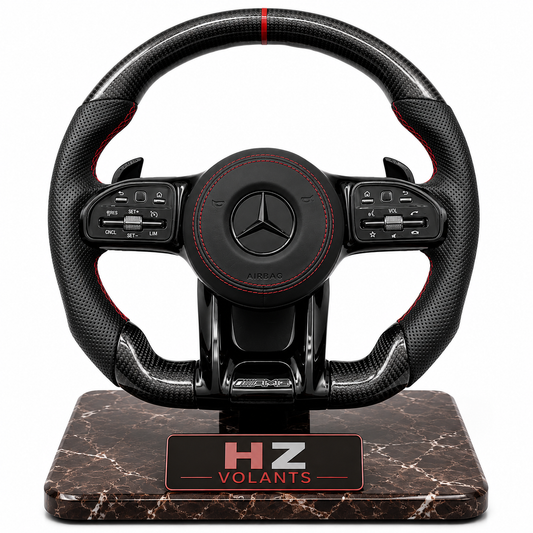 Volant Mercedes-AMG Carbone & Cuir avec Couture Rouge – Design Sport OEM