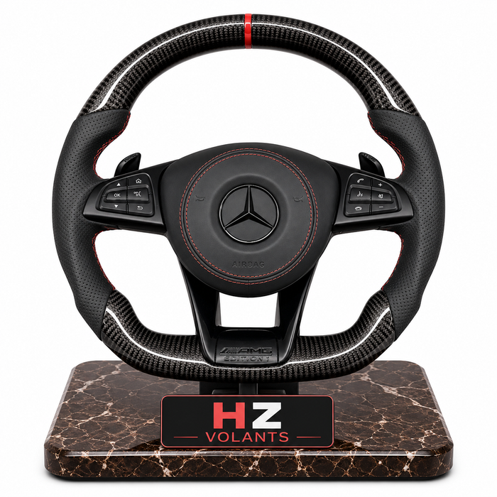 Volant Mercedes-AMG Carbone & Cuir avec Repère 12H – Sport OEM