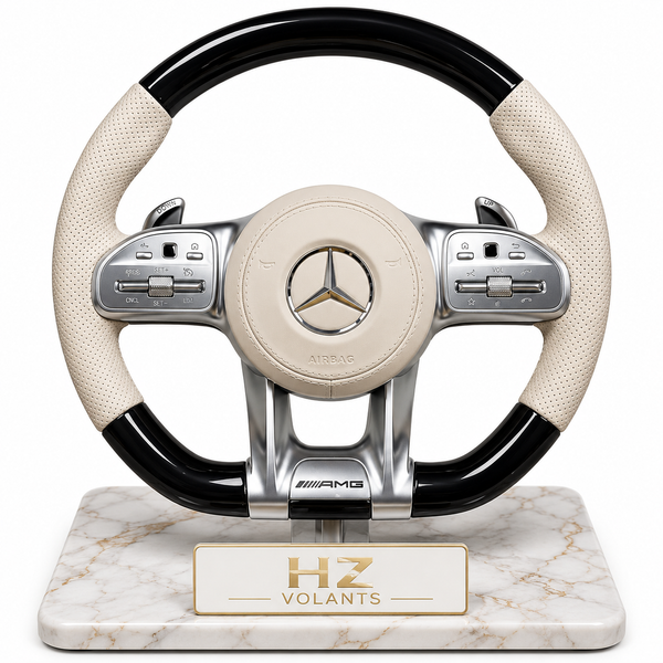 Volant Mercedes-AMG Cuir Beige & Noir – Design Luxe Sport OEM