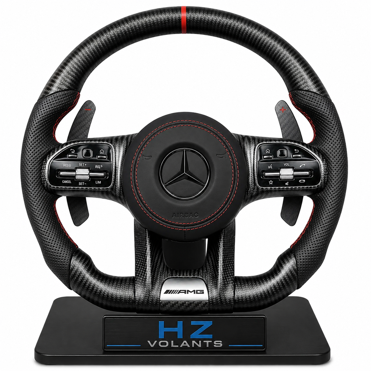 Volante Mercedes-AMG Performance Carbono y Cuero con Marca a las 12h – Diseño Deportivo Premium
