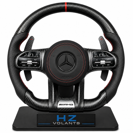 Volant Mercedes-AMG Performance Carbone & Cuir avec Repère 12H – Design Sport Premium