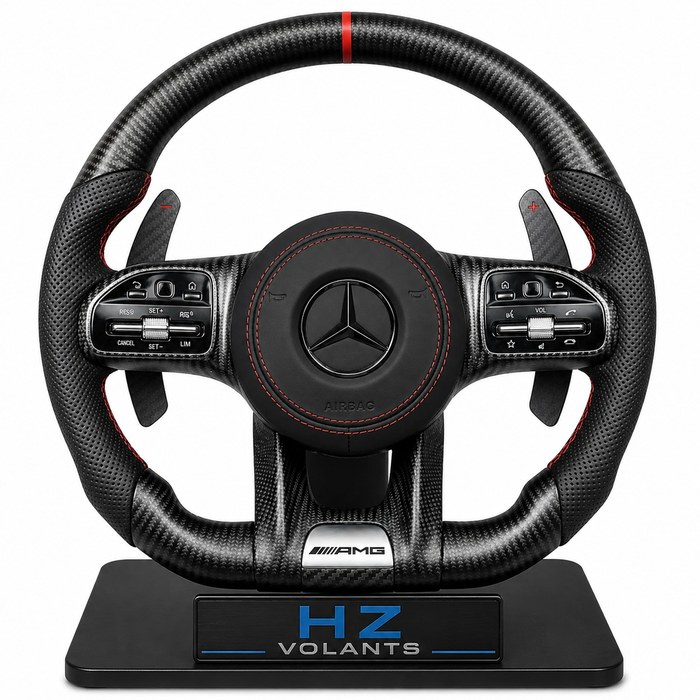 Volant Mercedes-AMG Performance Carbone & Cuir avec Repère 12H – Design Sport Premium