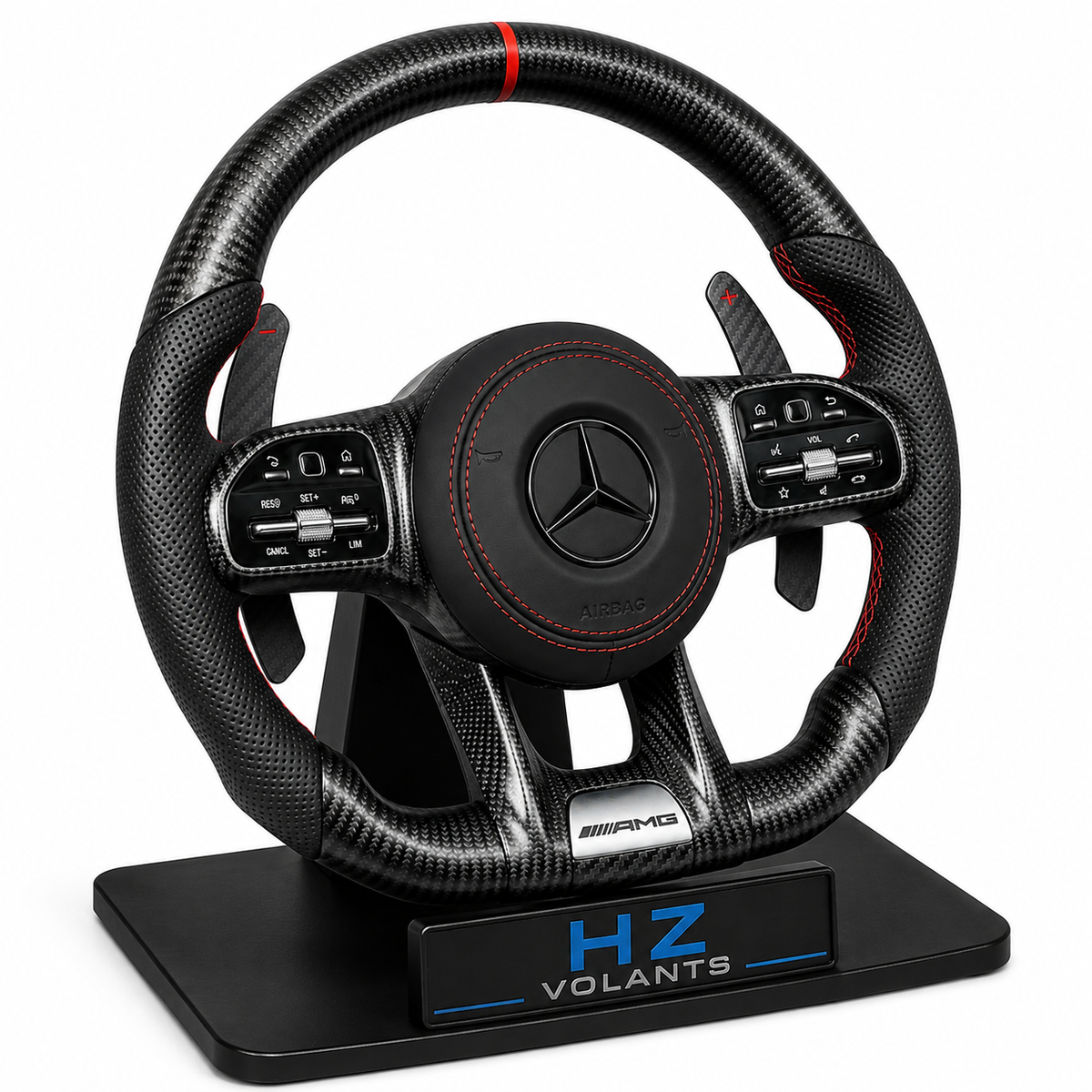 Volante Mercedes-AMG Performance Carbono y Cuero con Marca a las 12h – Diseño Deportivo Premium