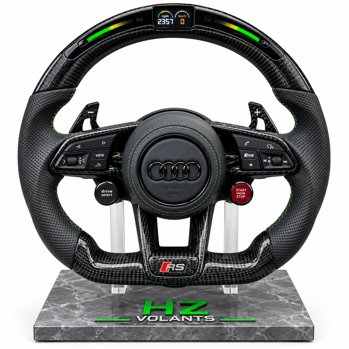 Volant Audi R8 / RS Carbone LED Performance – Start Stop & Drive Select