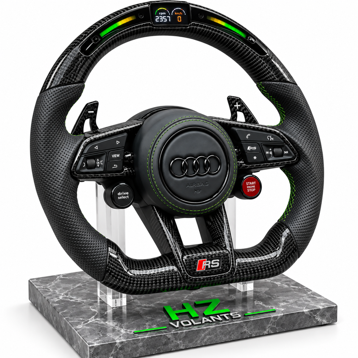 Volant Audi R8 / RS Carbone LED Performance – Start Stop & Drive Select