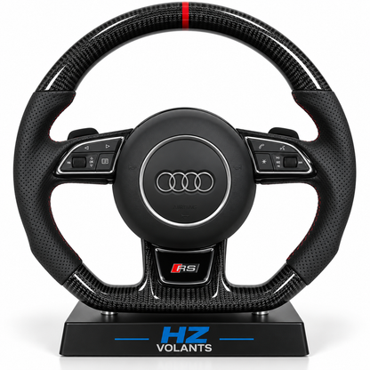 Volant Audi RS Carbone & Cuir avec Repère 12H – Sport Premium OEM