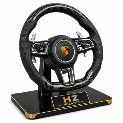 Volant Porsche 911 Riveté – 3 Boutons – Carbone & Cuir Performance