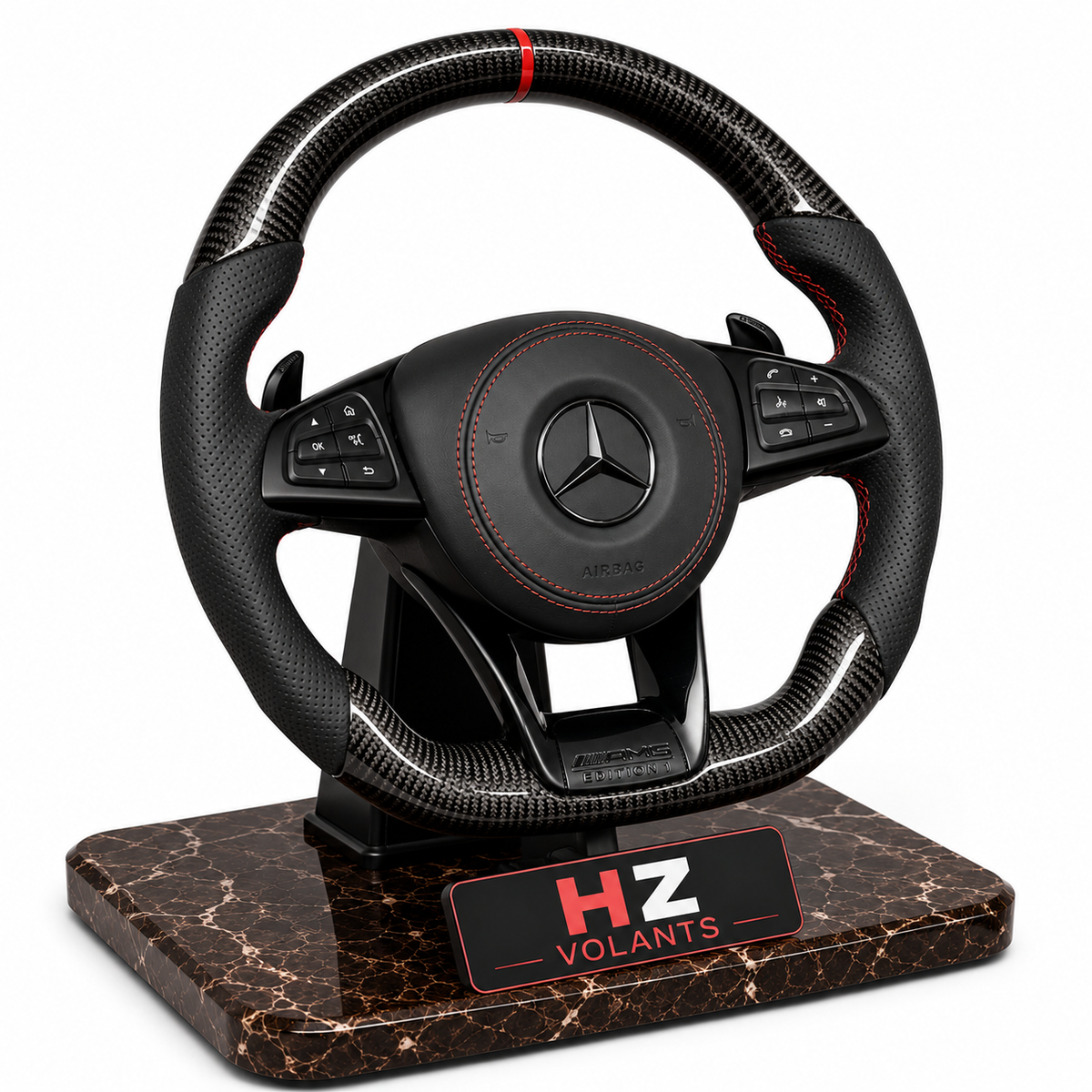 Volante Mercedes-AMG Carbono y Cuero con Marca 12H – Deportivo OEM