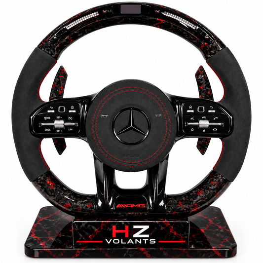 Volant Mercedes-AMG Performance LED Carbone Forgé & Alcantara – Full Option